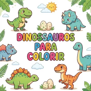 Imagem de capa para o Ebook Dinossauros para Colorir – Ebook Infantil em PDF