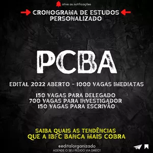 Imagem de capa para o Ebook PLANO DE ESTUDOS PCBA 2022 - DELEGADO