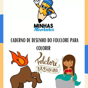 Imagem de capa para o Ebook Caderno de Desenho do Folclore Brasileiro para Colorir