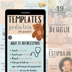 Imagem de capa para o Ebook Pack com 20 artes profissionais para pediatria.