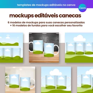 Imagem de capa para o Curso online Mockups para Canecas no Canva + Fundos