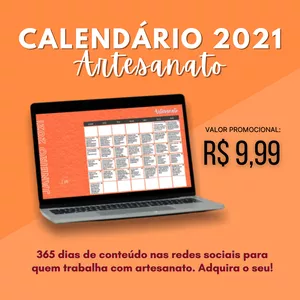 Imagem de capa para o Ebook Calendário completo para as redes sociais 2021 - Artesanato