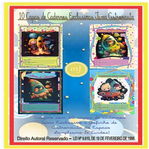 Imagem de capa para o Ebook CAPAS DE CADERNO  TEMA ASTRONAUTA