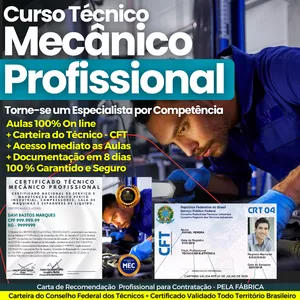 Curso Curso Técnico em Mecânica por Competência (Video Aulas + Ebook)