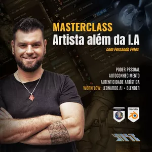 Imagem de capa para o Curso online Masterclass "Artista além da I.A" com Fernando Fetex