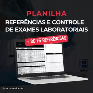 Imagem de capa para o Ebook Planilha - Referências e Controle de Exames Laboratoriais