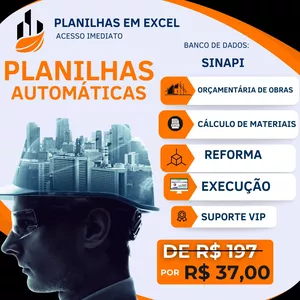 Imagem de capa para o Ebook Pacote de Planilhas PREMIUM EXCLUSIVA - Reboco, Chapisco, Contrapiso