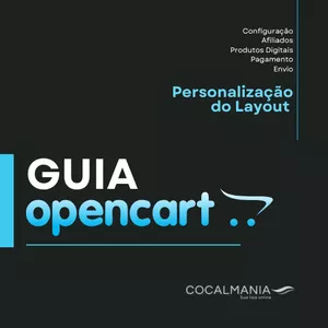 Imagem de capa para o Ebook Guia Loja Virtual Opencart 2024 - Personalização, Responsivo, Afiliados, Produtos digitais