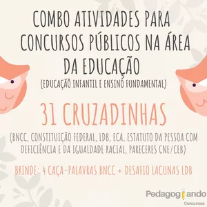 Imagem de capa para o Ebook Combo atividades para concursos públicos na área da Educação