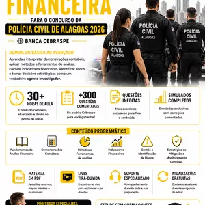 Imagem do curso  CURSO DE ANÁLISE FINANCEIRA PARA O CONCURSO DA PCAL 2026
