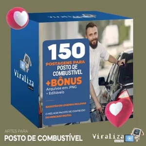 Imagem de capa para o Curso online Pack com 150 Artes de Redes Sociais para Posto de combustível