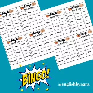 Imagem de capa para o Ebook Bingo fruits and foods