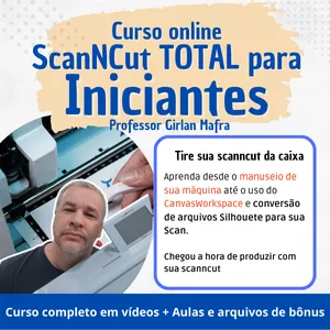Imagem de capa para o Curso online ScanNCut para Iniciantes Aprendizado Total.