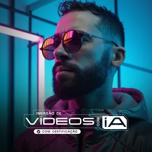 Imagem de capa para o Curso online Imersão de vídeos com IA em formato de aulas.