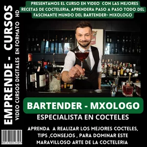 Imagen de portada para Curso online  CURSO DE BARTENDER - MIXOLOGO  +  BONUS DE OBSEQUIOS