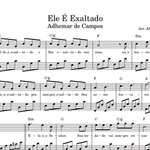 Imagem de capa para o Ebook Ele É Exaltado (Adhemar de Campos) - Partitura para PIANO