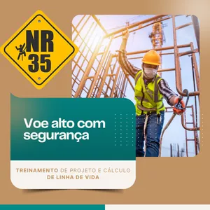 Imagem de capa para o Curso online Voe alto, mas esteja seguro - Projeto e calculo de linhas de vida