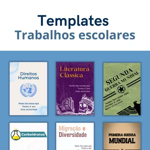 Imagem de capa para o Ebook Pack de Templates de trabalhos escolares
