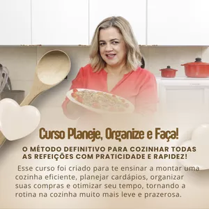 Imagem de capa para o Curso online Planeje, Organize e Faça: O Método Definitivo para Cozinhar Todas as Refeições com Praticidade e Rapidez!