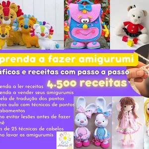 Imagem de capa para o Ebook Combo de Receitas de Amigurumis em pdf