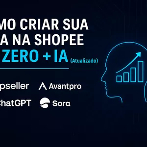 Imagem de capa para o Curso online Como criar sua Loja na Shopee do ZERO + IA (Atualizado)