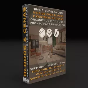 Imagem de capa para o Curso online Blocos &amp; Cenas para Sketchup