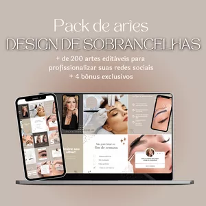 Imagem de capa para o Curso online Pacote de artes Design de Sobrancelhas
