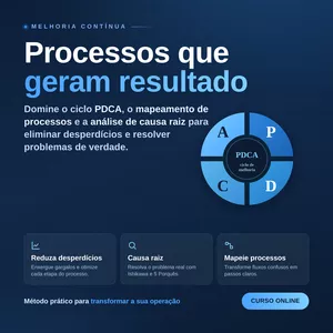 Imagem do curso Melhoria Contínua - Mapeamento de Processos e Análise de Causa Raiz