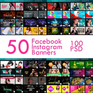 Cover image for Online course 50 Facebook and Instagram Banners