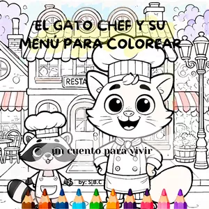 Imagen de portada para Ebook El Gato Chef y su Menú para Colorear - ESPAÑOL