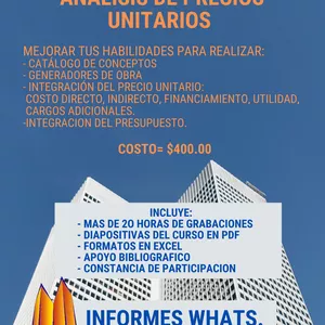 Imagen de portada para Curso online Presupuestos de Obra con Análisis de Precios Unitarios