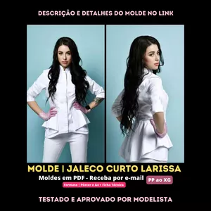 Imagem de capa para o Curso online ⭕❌Molde em PDF - Jaleco Curto Larissa.