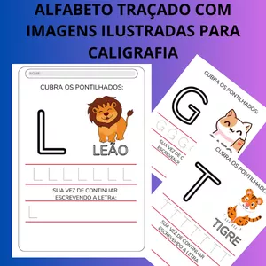 Imagem de capa para o Ebook Alfabeto Traçado - Atividade para caligrafia 