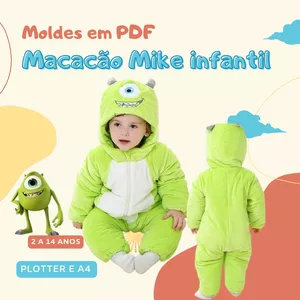 Imagem de capa para o Ebook Molde macacão mike infantil 