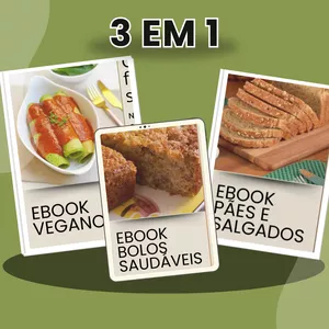 Imagem de capa para o Ebook E-books de Receitas Práticas e Fitness 3 em 1