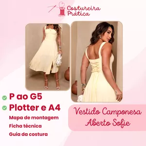 Imagem de capa para o Ebook Vestido Camponesa Aberto Sofie