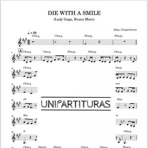 Imagem de capa para o Ebook Die with a smile - Partitura da melodia com cifra