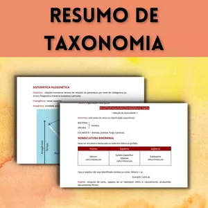 Imagem de capa para o Ebook Resumo de Taxonomia
