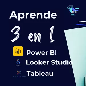 Imagen de portada para Curso online Power BI + Tableau + Google Looker 3 en 1 