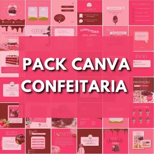 Imagem de capa para o Curso online Pack Canva Confeitaria