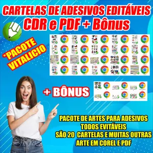 Imagem de capa para o Ebook Pack Designer - Cartelas de adesivos + bônus