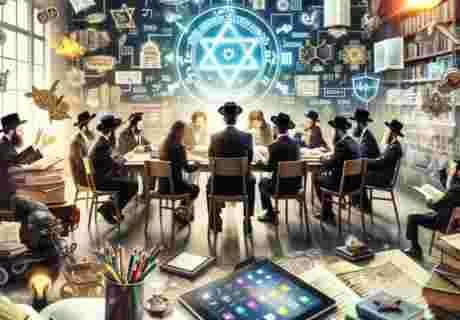 Aqui está a imagem representando os recursos ricos e as ofertas da Comunidade Judaica Yeshiva Ger, mostrando um ambiente de aprendizado envolvente e discussão. Espero que transmita a sensação de curiosidade intelectual, engajamento comunitário e a profundidade das oportunidades de aprendizado disponíveis na comunidade.