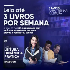 Imagem de capa para o Curso online Leitura Dinâmica Prática - Leia 3 livros por semana + 5 Apps