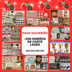 Imagen de portada para Ebook Pack Navideño +306 Diseños de Corte Láser