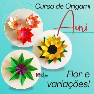 Imagem principal do produto Aprenda Origami: flor Auri, girassol e estrela!