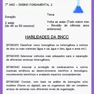 Imagem de capa para o Ebook ATIVIDADE VOLTA AS AULAS - 7°ANO