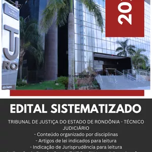 Imagem de capa para o Ebook EDITAL SISTEMATIZADO TJ/RO - TÉCNICO JUDICIÁRIO