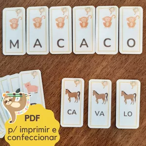 Imagem de capa para o Ebook Bicho-Curioso - Letras e Sílabas móveis (animais)