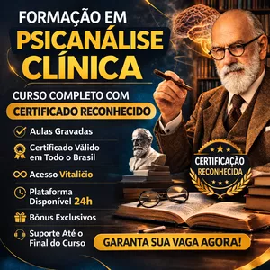 Imagem de capa para o Curso online Curso de Formação em Psicanálise Clínica – 100% Online
