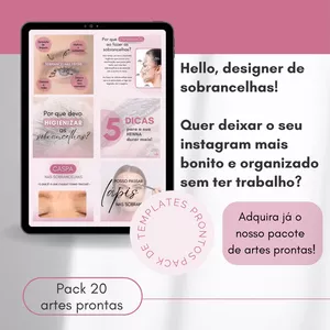 Imagem de capa para o Curso online Pack de 20 artes - Design de sobrancelhas 
